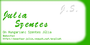 julia szentes business card